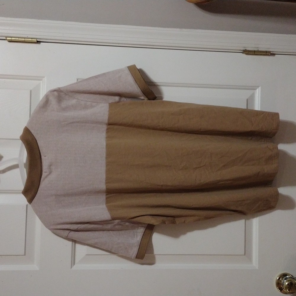 Guess Armen Zip Johnny Taupe Men's Two-Tone Polo Shirt XL 🆕 - Picture 2 of 6